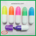 Cute shape non-toxic ink mini capsule highlighter for childrem